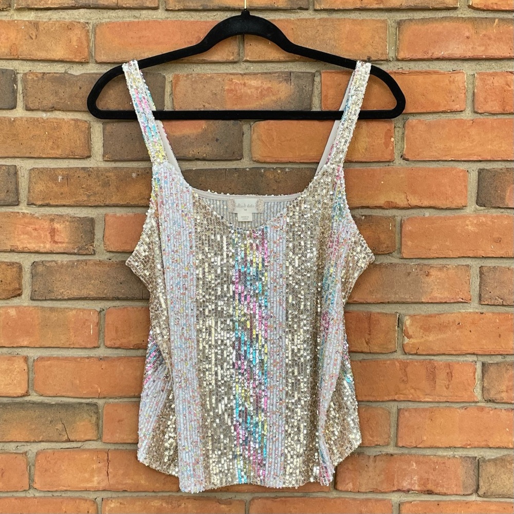 NWOT Altar’d State Sequin Women’s Multicolored Sleeveless Top Sz M
